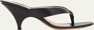 Gianvito Rossi 70mm Sofia Leather Thong Sandals