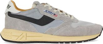 Autry Layered Nylon and Cow Leather Sneaker with Textured Sole