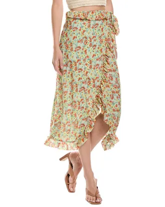 Ganni Mesh Ruffle Midi Skirt