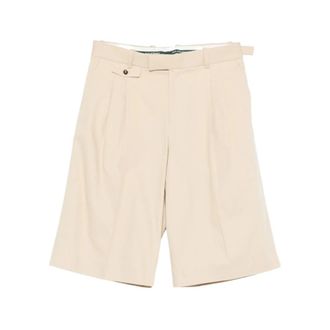 Dr&ocirc;le de Monsieur Long Shorts, male, Beige, Size: XL Pleated Slip Pocket Long Shorts