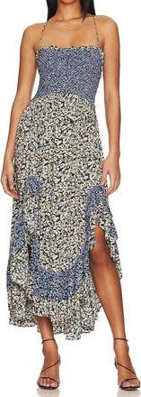 Free People One I Love Midi Dress In Denim Combo