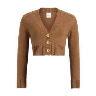 Patou Cardigans, female, Brown, Size: M V-neck Cardigan
