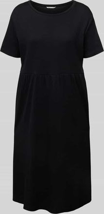 Tom Tailor Denim Loose Fit knielanges Kleid aus Baumwoll-Mix in Black, Gr&ouml;&szlig;e S