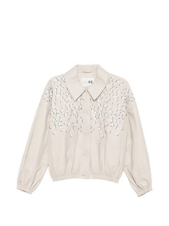 Manzoni24 Nappa Jacket With Embroidery And Lining