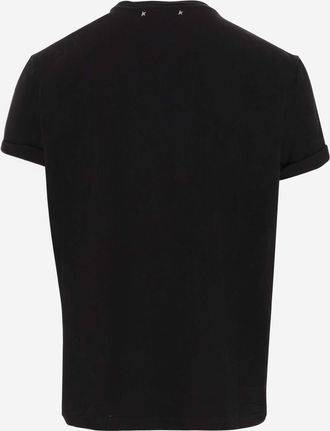 Golden Goose Mens T-Shirt Cotton Black T-Shirts And Polos