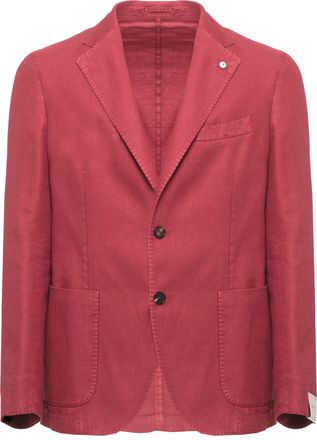 Lubiam Red Classic Lapel Linen Blazer