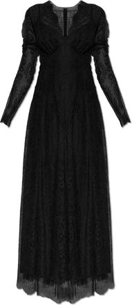 Dolce & Gabbana Lace Dress - Dames - Maxi kleedjes - Zwart - S - Leer - Kleedjes