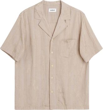 Soulland Overhemd - Heren - Korte mouwen Overhemden - Beige - L/Xl - Rayon - Overhemden