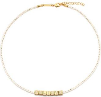 Little Words Project Bolder Believe Paracord Necklace in White at Nordstrom