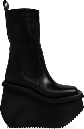 Rick Owens 140mm platform leather boots - women - Calf Leather/Calf Leather/Rubber - 40 - Black