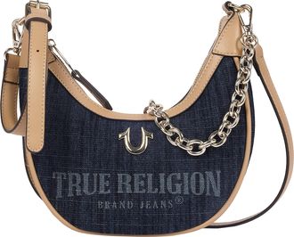 True Religion Bailey Denim & PU Hobo Bag - Dark Denim