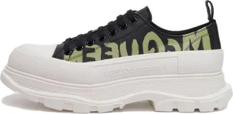 Alexander McQueen Tread Slick Graffiti Sneakers Black White 777961WIAT61680