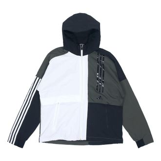 adidas O2 Wb Cb Fleece Lined Logo Casual Sports Hooded Jacket White FM9398
