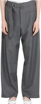 N&deg;21 Wollen broek - Dames - Wijde Broeken - Grijs - M - Wol - Broeken