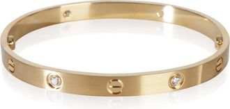 Cartier Pre-Owned Cartier Yellow Gold Diamond Brushed Finished Love Bracelet