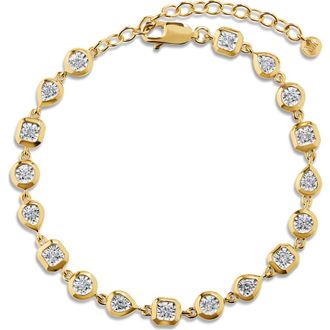 Monica Vinader Lab Grown Diamond Bezel Bracelet in 18Ct Gold Vermeil /lab Diamond at Nordstrom