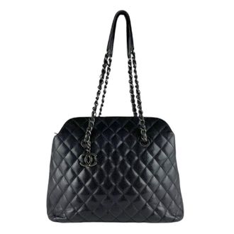 Chanel Black Grained Calfskin Shoulder Bag Tote Bag (Pre-Owned)
