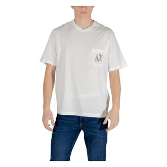 A|X Armani Exchange Gedrukt Ronde Hals T-Shirt - Heren - T-shirts - Wit - L - Katoen - Tops