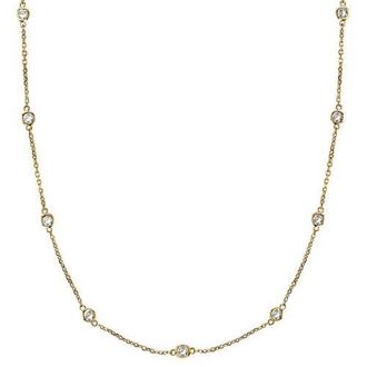 Allurez Lab Diamonds By The Yard Station Necklace 14k in 0.50Ctw,yellow Gold at Nordstrom, Size 18