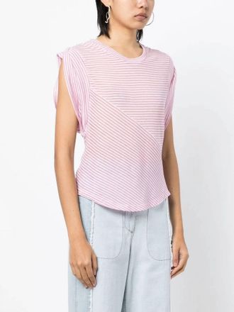 Isabel Marant Kottyni Tee In Light Pink-Ecru
