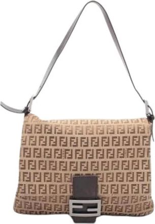 Fendi Pre-owned Shoulder Bags, female, Beige, Size: ONE SIZE Pre-owned Vintage Shoulder Bag