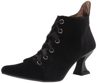 Ellie Shoes 3 Heel Womens Velvet Witch Bootie Pump, Black, 6 UK