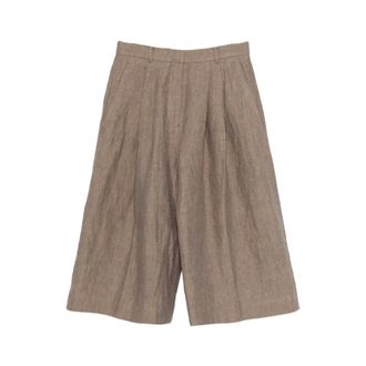 Mark Kenly Domino Tan Long Shorts, female, Brown, Size: XS Long Shorts