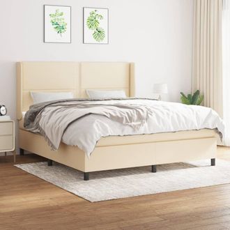 vidaXL Vidaxl - Cama Box Spring Con Colch&oacute;n Tela Color Crema 180x200 Cm