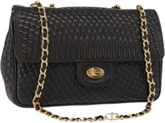 Bally Pre-owned Shoulder Bags, female, Black, Size: ONE SIZE Pre-owned Leather Shoulder Bag