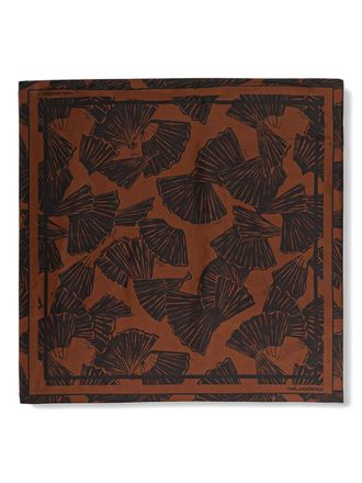 Karl Lagerfeld Sciarpa con stampa grafica - Marrone