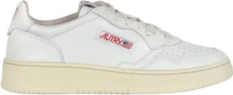 Autry Leren Sneakers Vrijheidsbeeld Logo - Dames - Sneakers - Beige - 38 EU - Katoen - Schoenen