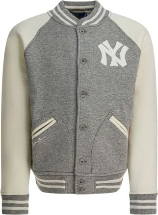 Polo Ralph Lauren x New York Yankees bomberjack met knopen en applicatie - Grijs