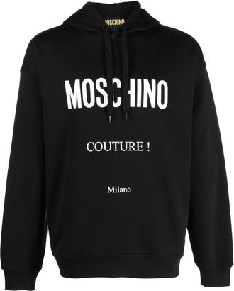 Moschino Couture! print hoodie - men - Cotton - 50 - Black