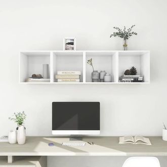 Berkfield Home Wall Cabinets 4 pcs White 37x37x37 cm Engineered Wood | Size: 37 x 37 x 37 cm