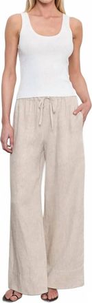 Enza Costa Linen Cropped Summer Pants In Jute Heather