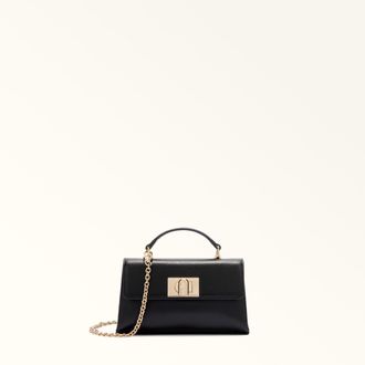 Furla 1927 Mini Bag Nero Black Textured Leather Woman