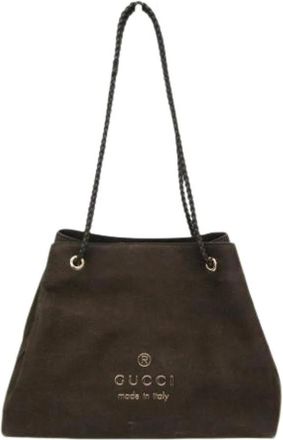 Gucci Pre-owned 419689 Tote Bag - Dames - Vintage Tas - Bruin - ONE Size - Leer - Vintage