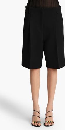 Khaite Laden Pleated Bermuda Shorts in Black at Nordstrom, Size 10
