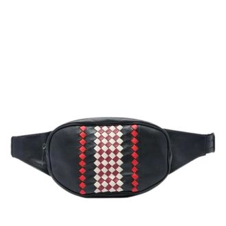 Bottega Veneta Pre-owned Woven Nappa Belt Bag - Dames - Pre-owned - Zwart - Maat: ONE Size Leer