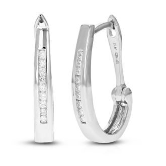 Vir Jewels 1/8 cttw Lab Grown Diamond Hoops Earrings in Sterling Silver With Latch Backs For Women