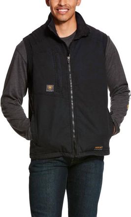 Ariat Mens Washed Duracanvas Insulated Winter Vest In Black