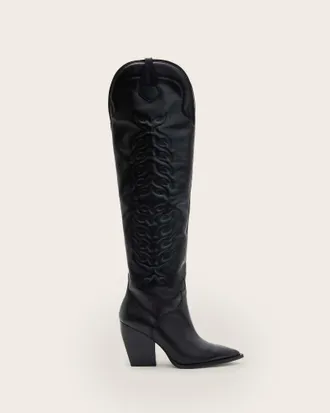 AllSaints Roxanne Knee High Leather Boots
