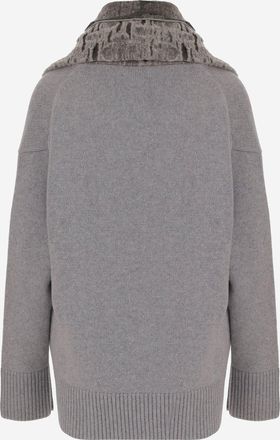 Niccol&ograve; Pasqualetti Womens Open-Front Wool-Cashmere Sweater Grey