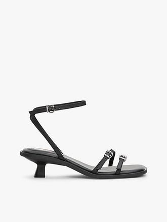 Tommy Hilfiger Leather Ankle Strap Kitten Heels