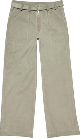 Acne Studios Broeken, Dames, Beige, S, Katoen, Twill Broek met Riem