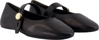 Tory Burch Womens Romy Mary Jane Flat Black Lambskin