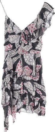 Isabel Marant Printed Ruffled Mini Dress in Multicolor Silk