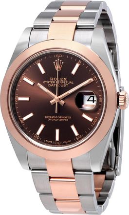 Rolex Pre-owned Rolex Datejust 41 Chocolate Brown Dial Steel and 18K Rose Gold Mens Watch 126301CHSO