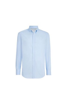 Brunello Cucinelli Button-down collar shirt in Azure at Nordstrom, Size 4X-Large Eu