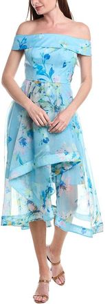Adrianna Papell Off-The-Shoulder Organza Gown